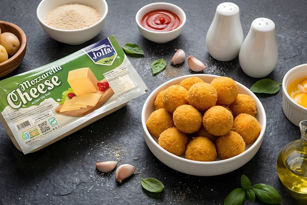 توپک سیب زمینی با پنیر موزارلا